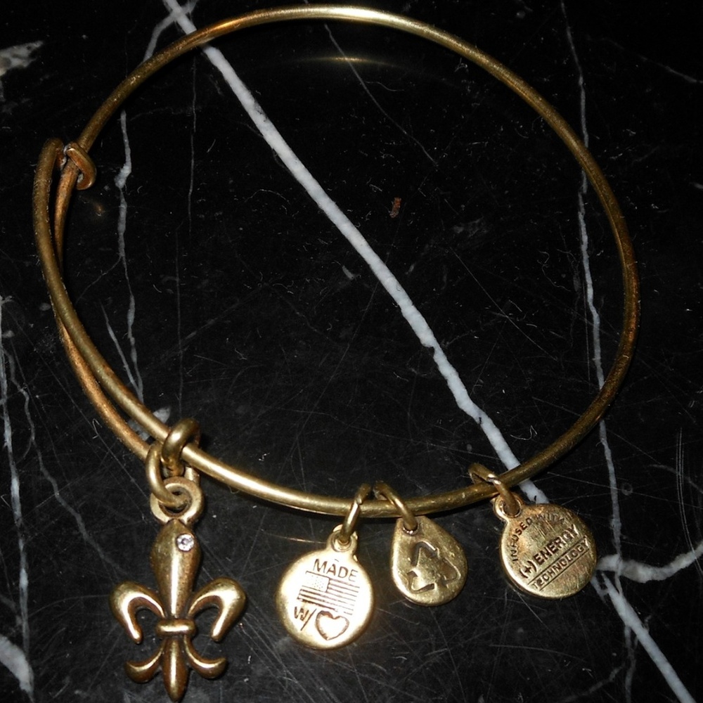 Alex And Ani Fleur De Lis Charm Copper Gold Bracel